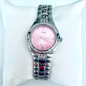 GUESS Crystal Accent Stainless Steel Watch